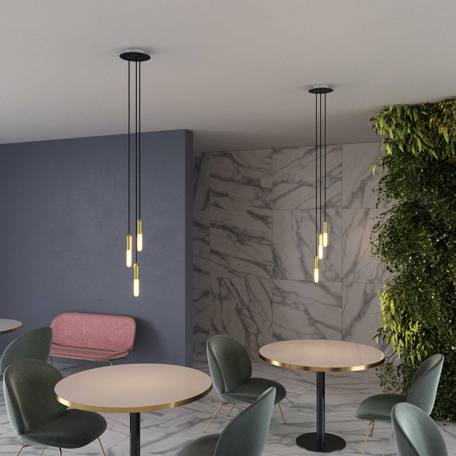 P-Light, UL E12 metal socket kit with hidden cable clamp - Brass