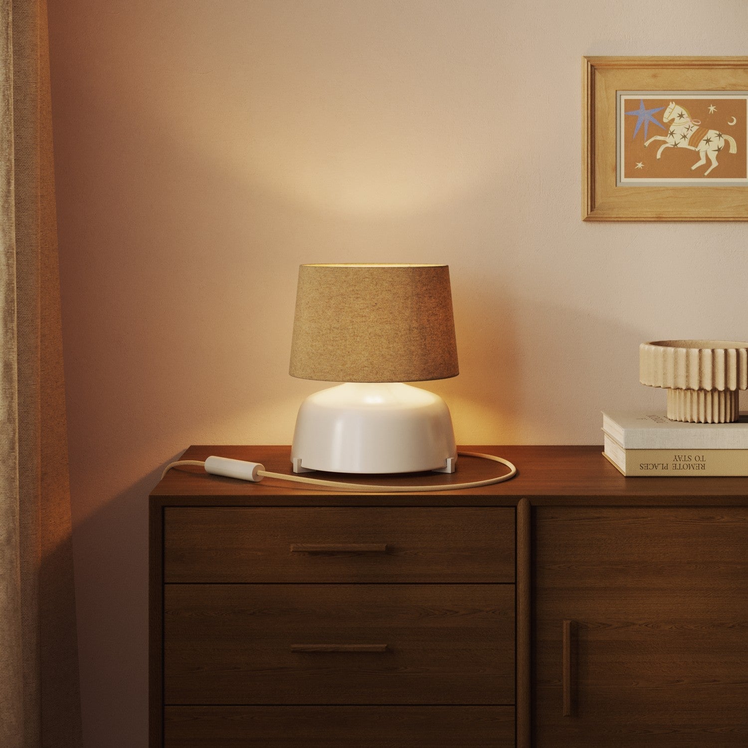 Paralume Athena con attacco E27 per lampada da tavolo o da terra - Made in Italy - Lana Beige