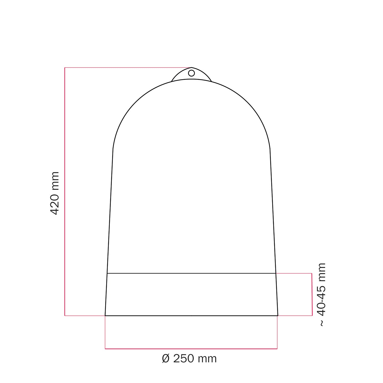 Paralume Campana XL bicolore in ceramica Bianco e Terracotta, collezione Materia - Made in Italy