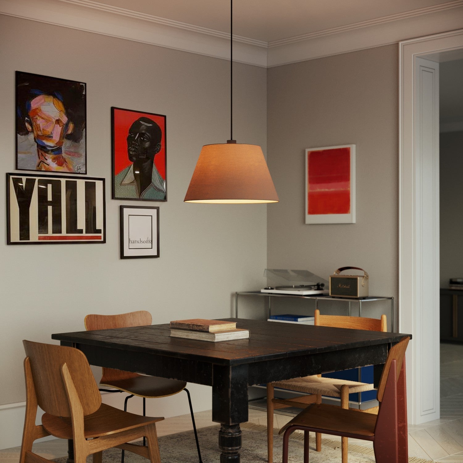 Paralume Impero L per sospensione con attacco E27 - Made in Italy - Arenal Cenere