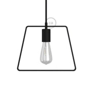 Paralume in metallo Duedì Base con copriportalampada in metallo e portalampada E27 - Nero