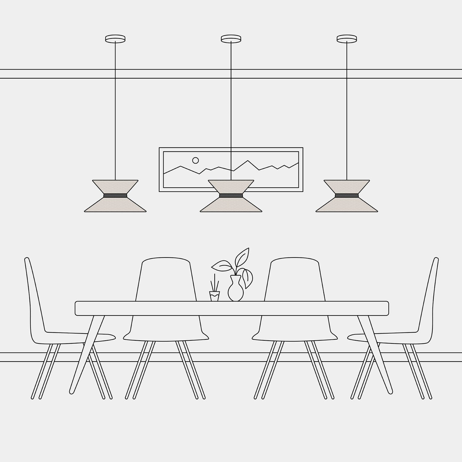 Paralume in tessuto Clessidra per lampada a sospensione - Lana Sabbia Lana grigio scuro