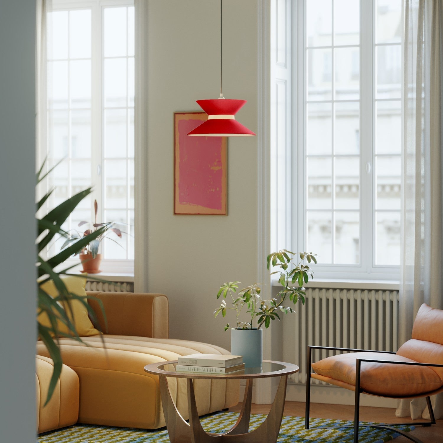 Paralume in tessuto Clessidra Teletta rosso - Made in Italy - Creative Cables