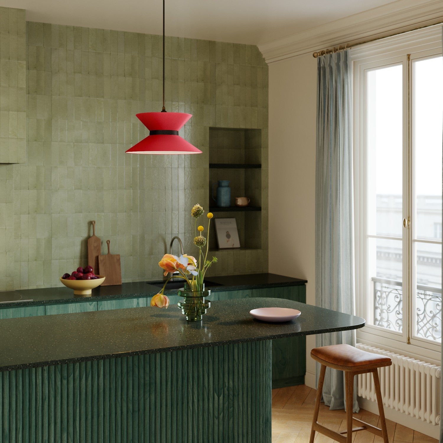 Paralume in tessuto Clessidra Teletta rosso - Made in Italy - Creative Cables