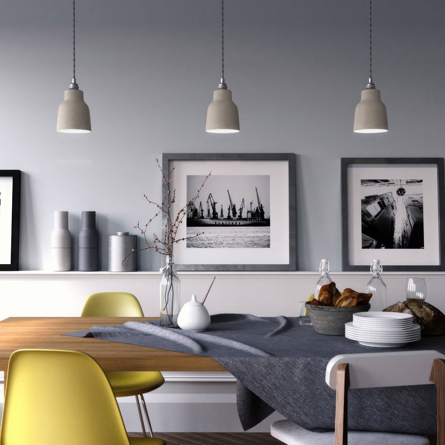 Paralume Vaso in ceramica, collezione Materia - Made in Italy - Tortora striato