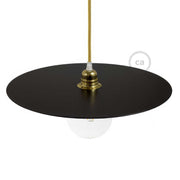 Piatto Ellepì oversize in ferro verniciato per lampade a sospensione, diametro 40 cm - Made in Italy - Nero