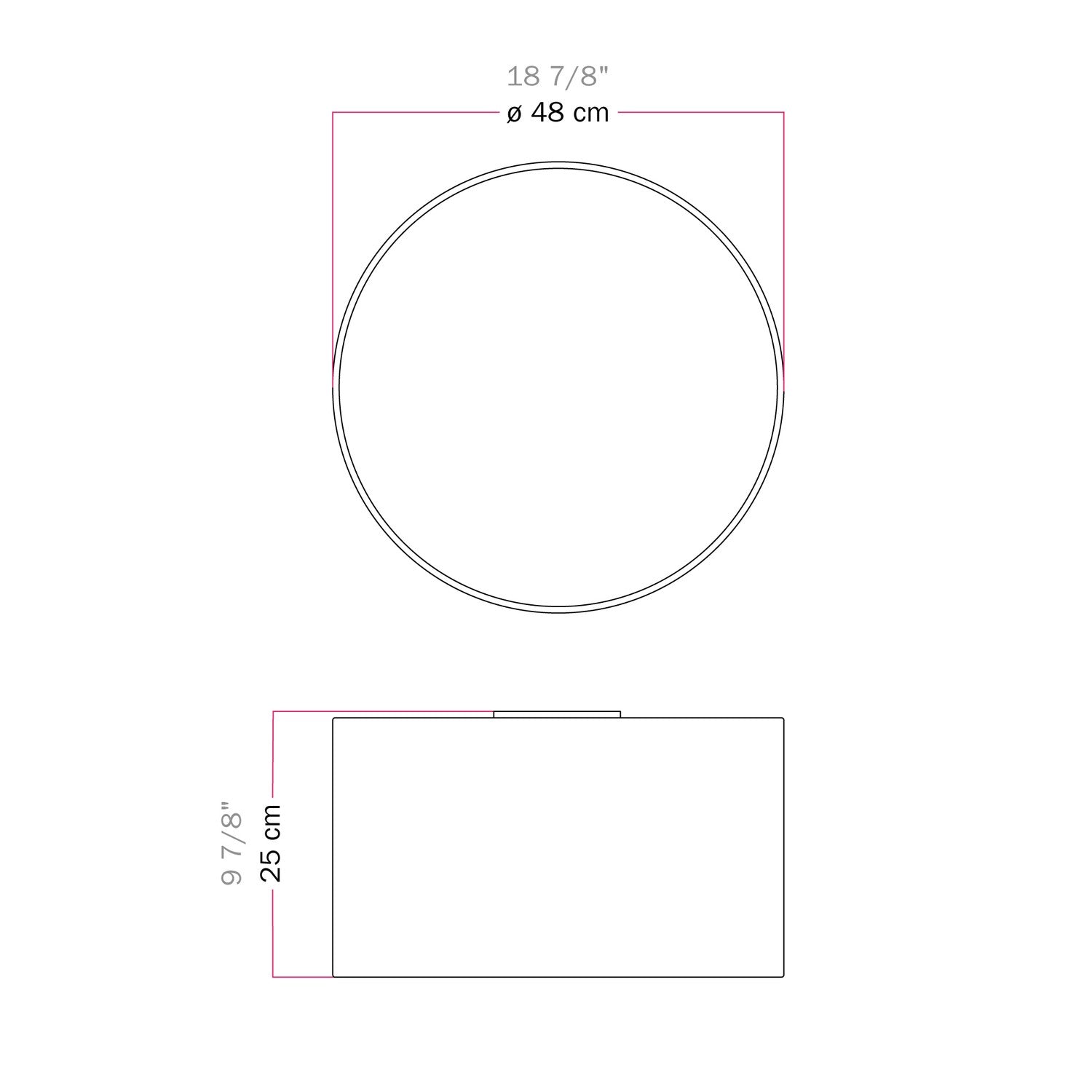 Plafoniera in tessuto Medium Juta naturale - Made in Italy