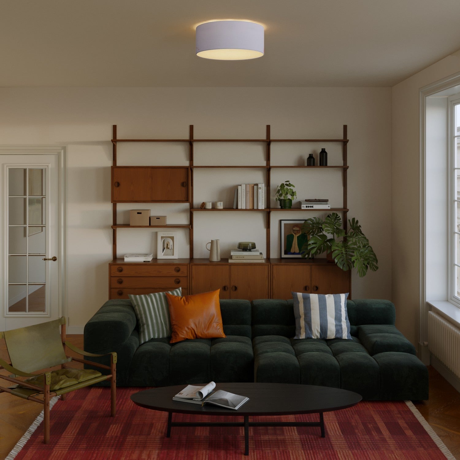 Plafoniera in tessuto Medium Slim - Made in Italy - Teletta Lilla