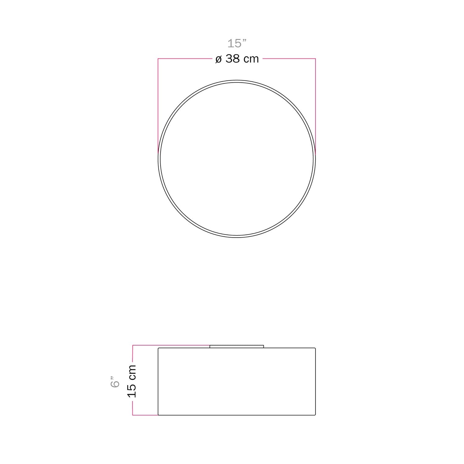 Plafoniera in tessuto Small Camelot grigio - Made in Italy