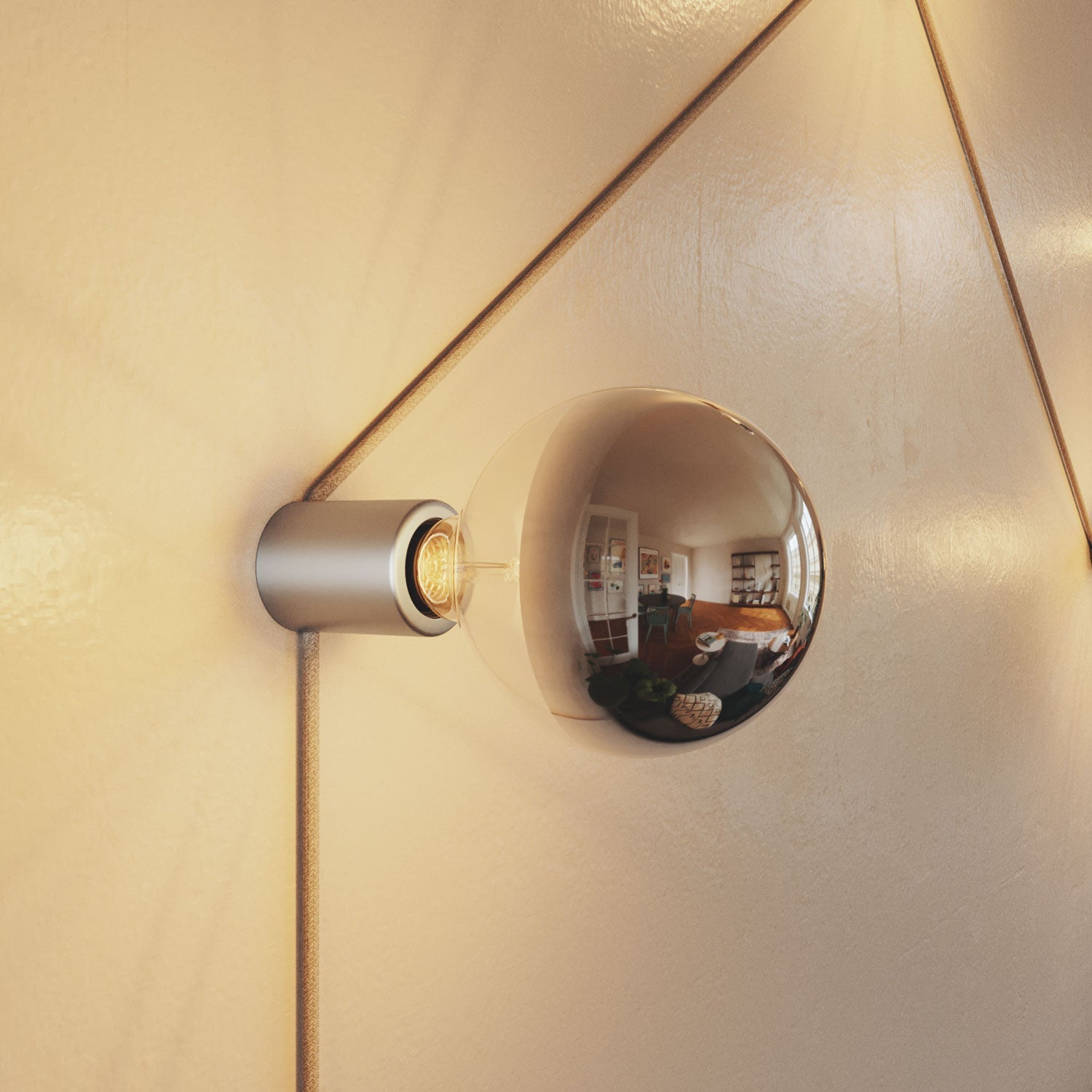 Portalampada E27 Spostaluce in metallo da parete o soffitto - Titanio satinato