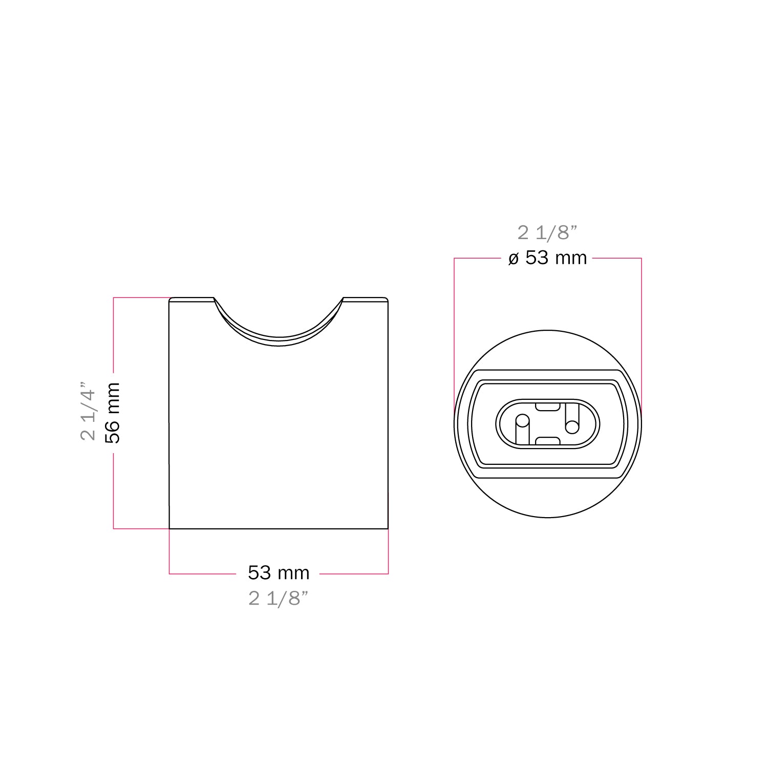 Portalampada S14d in metallo da parete o soffitto - Titanio satinato