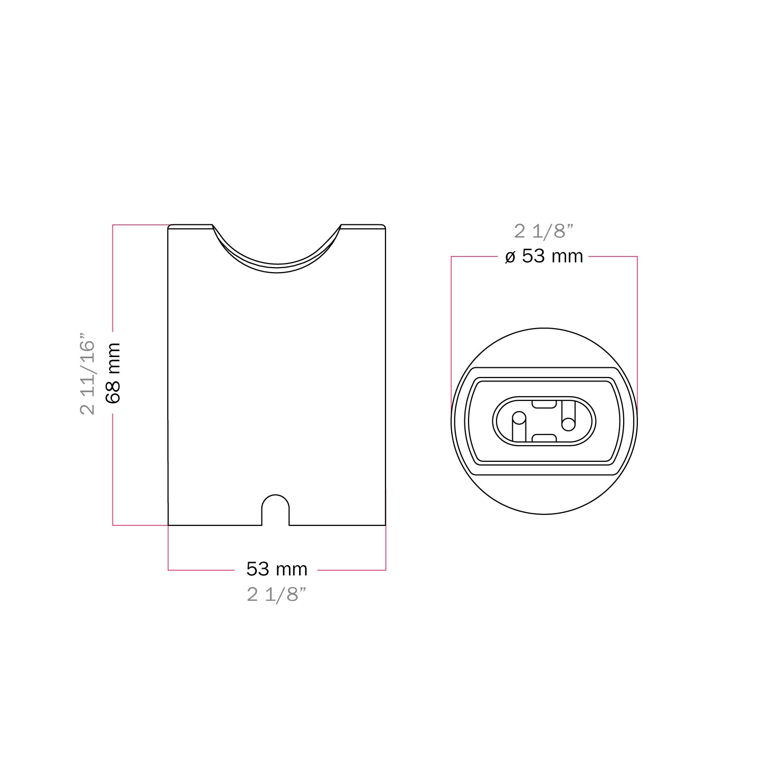 Portalampada S14d Spostaluce in metallo da parete o soffitto - Titanio satinato