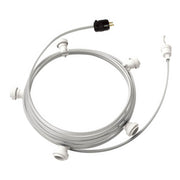 Ready-to-use 25ft String Light with 5 white Sockets, Hook and Plug - CM02