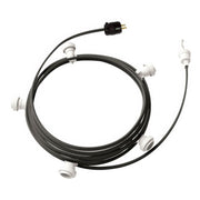 Ready-to-use 25ft String Light with 5 white Sockets, Hook and Plug - CM03