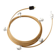 Ready-to-use 25ft String Light with 5 white Sockets, Hook and Plug - CN06