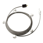 Ready-to-use 25ft String Light with 5 white Sockets, Hook and Plug - ECC37