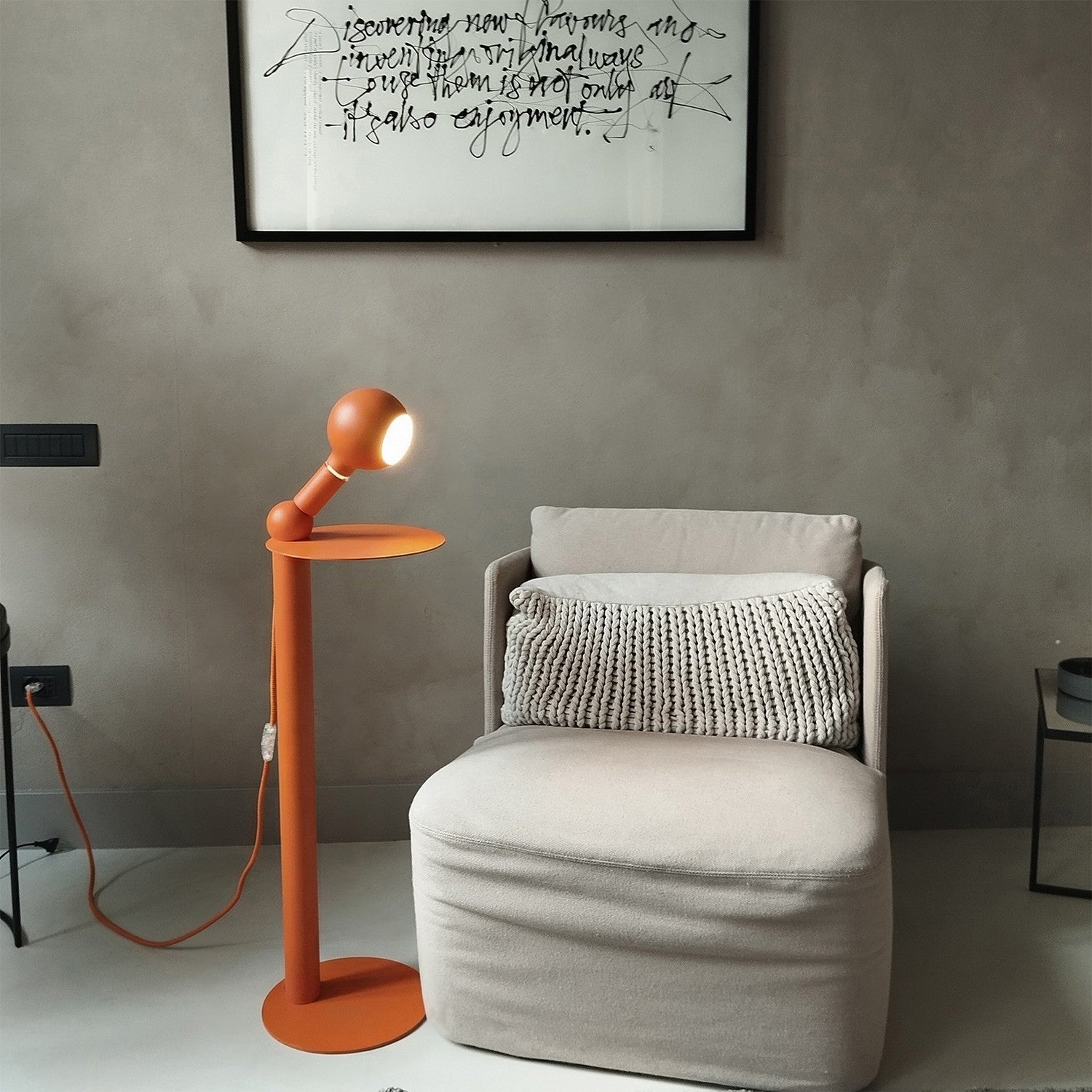 Rocco - Lampada da terra con lampadina Camo - Arancione