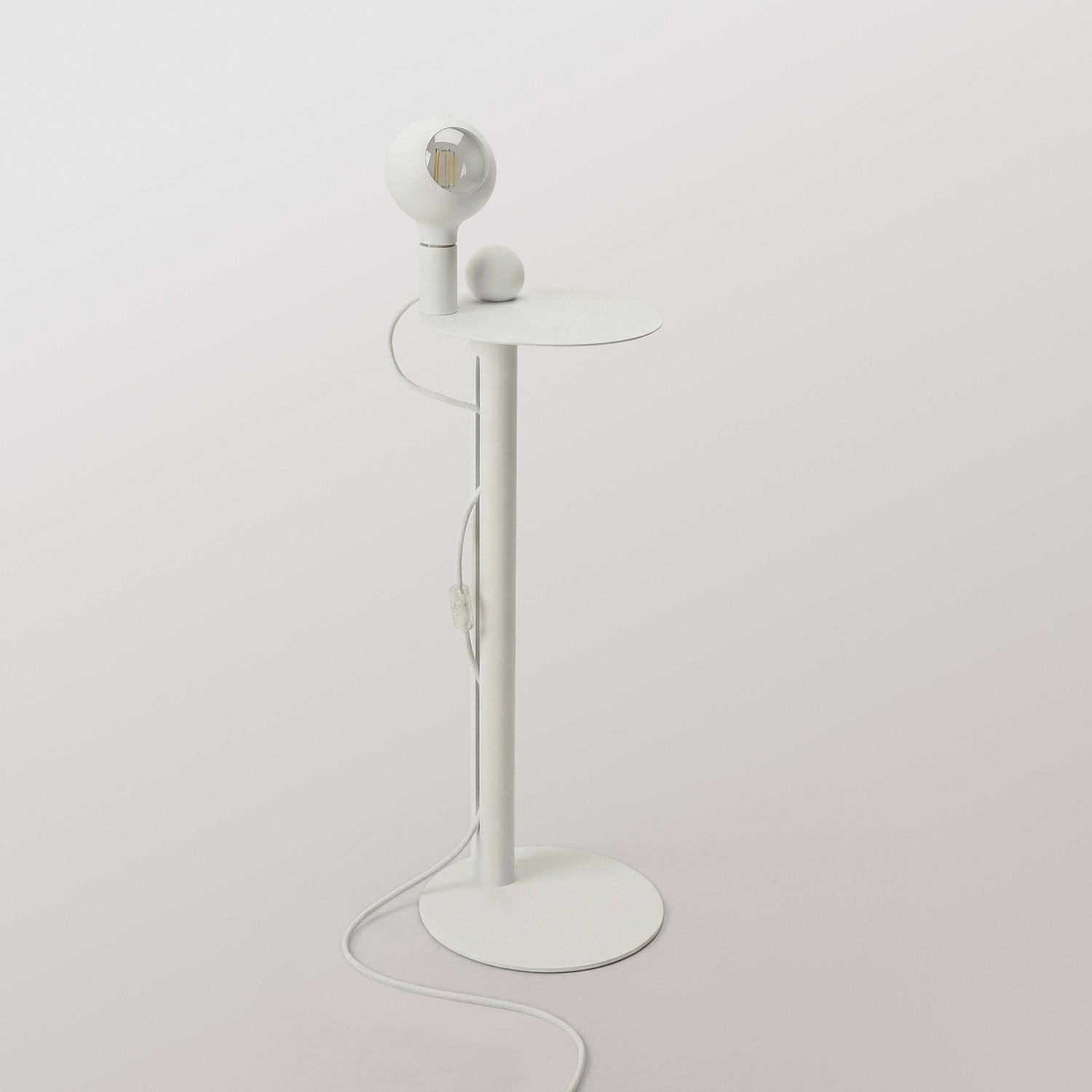 Rocco - Lampada da terra con lampadina Camo - Bianco