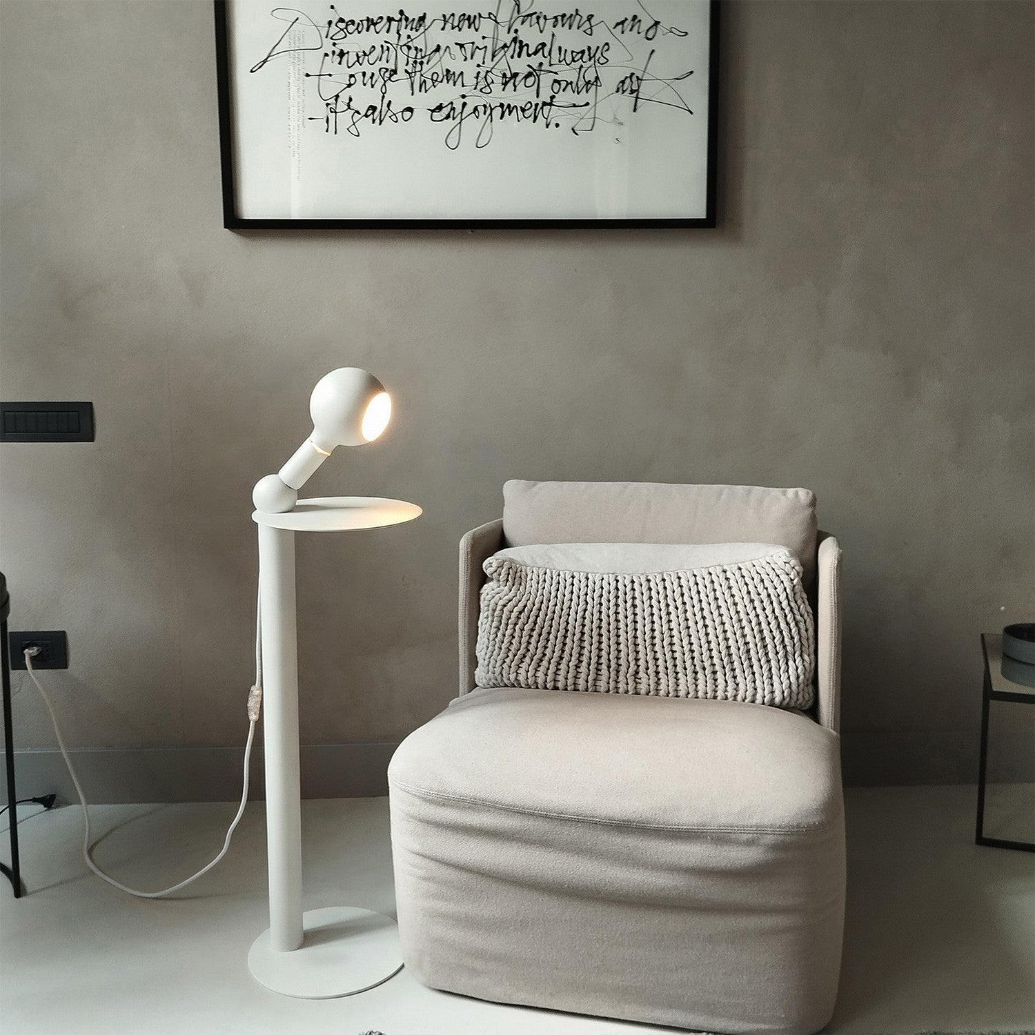 Rocco - Lampada da terra con lampadina Camo - Bianco