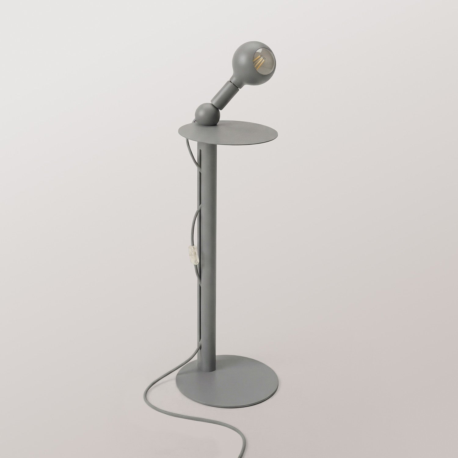 Rocco - Lampada da terra con spina UK e lampadina Camo - Grigio