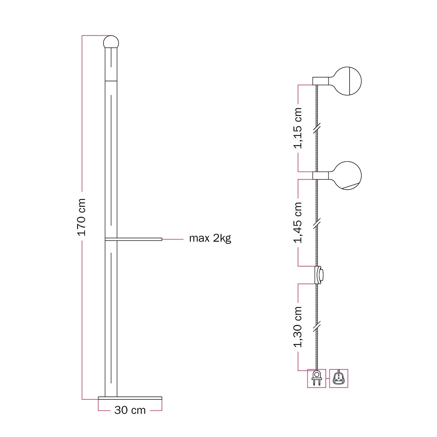 Rocco XXL - Lampada da terra con lampadina Maria e Camo - Blu