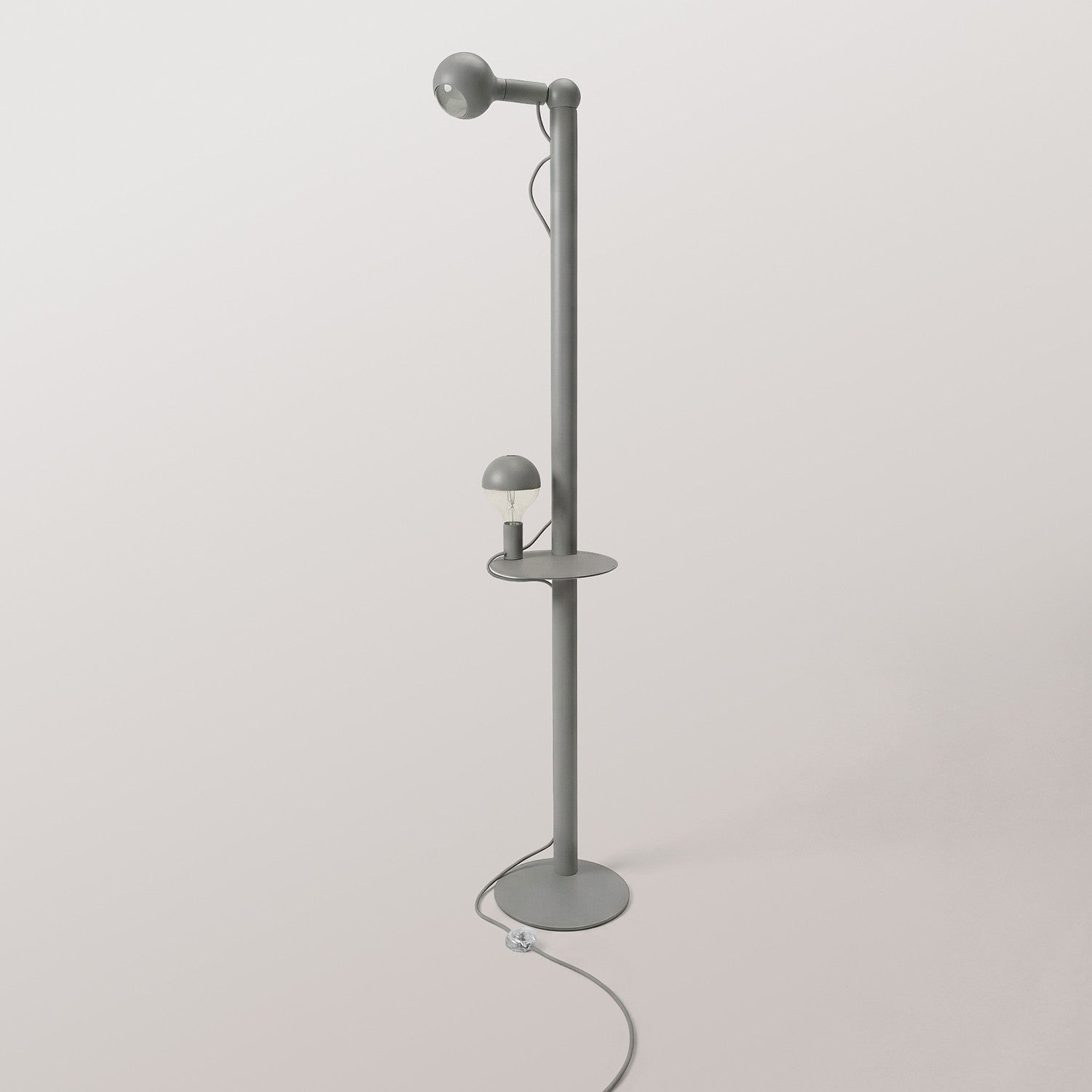 Rocco XXL - Lampada da terra con spina UK e lampadina Maria e Camo - Grigio