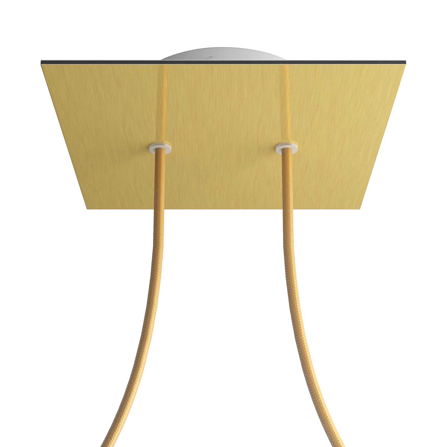 Rosone Rose-One quadrato, 200 mm con 2 fori e 4 fori laterali - Dibond Ottone satinato Bianco