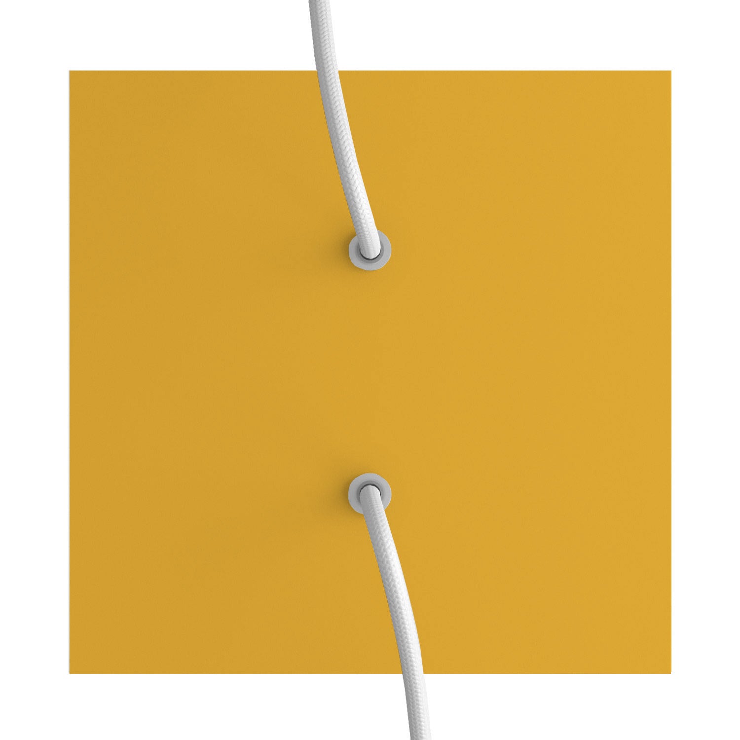 Rosone Rose - One quadrato, 200 mm con 2 fori e 4 fori laterali - Mostarda - Creative Cables