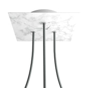 Rosone Rose-One quadrato, 200 mm con 3 fori e 4 fori laterali - Marmo Carrara Bianco