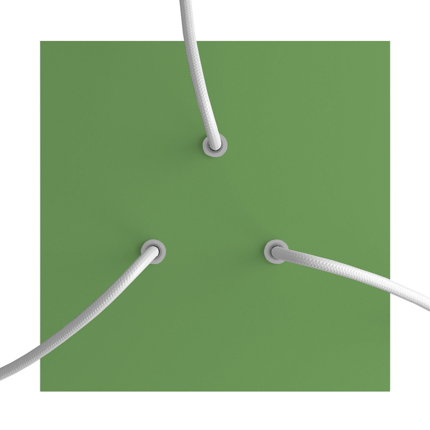 Rosone Rose-One quadrato, 200 mm con 3 fori e 4 fori laterali - Verde prato Bianco