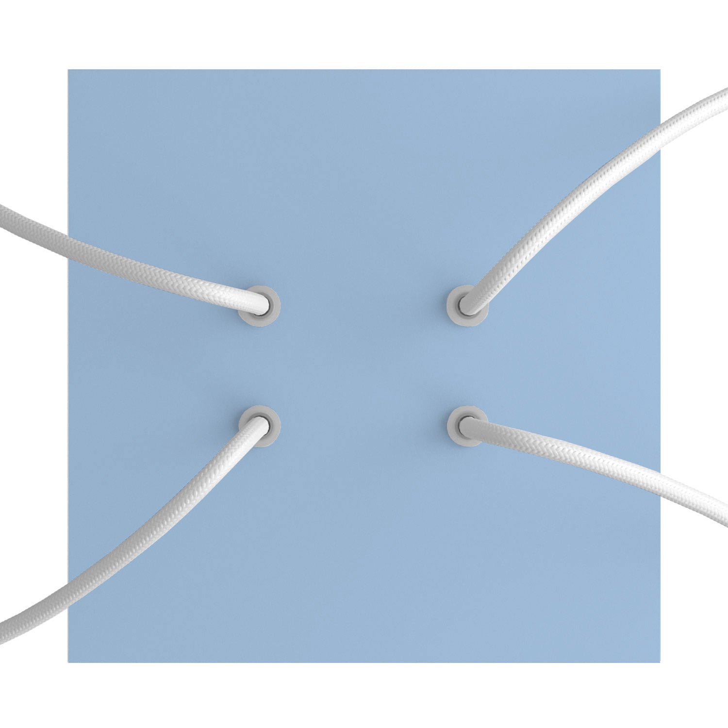 Rosone Rose-One quadrato, 200 mm con 4 fori e 4 fori laterali - Blu carta da zucchero Bianco
