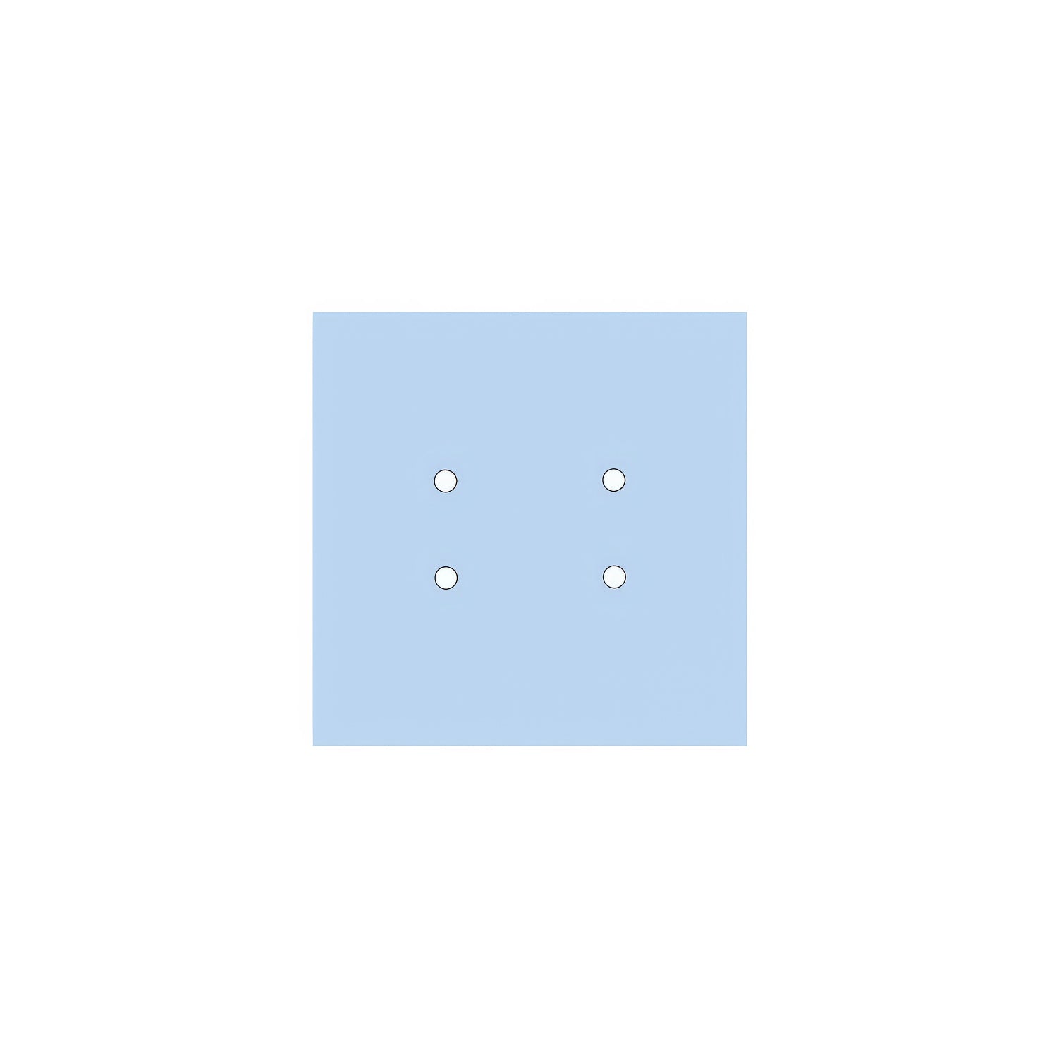 Rosone Rose-One quadrato, 200 mm con 4 fori e 4 fori laterali - Blu carta da zucchero Bianco