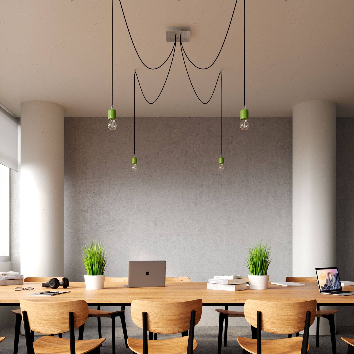 Rosone Rose-One quadrato, 200 mm con 4 fori e 4 fori laterali - Dibond Ottone satinato Bianco