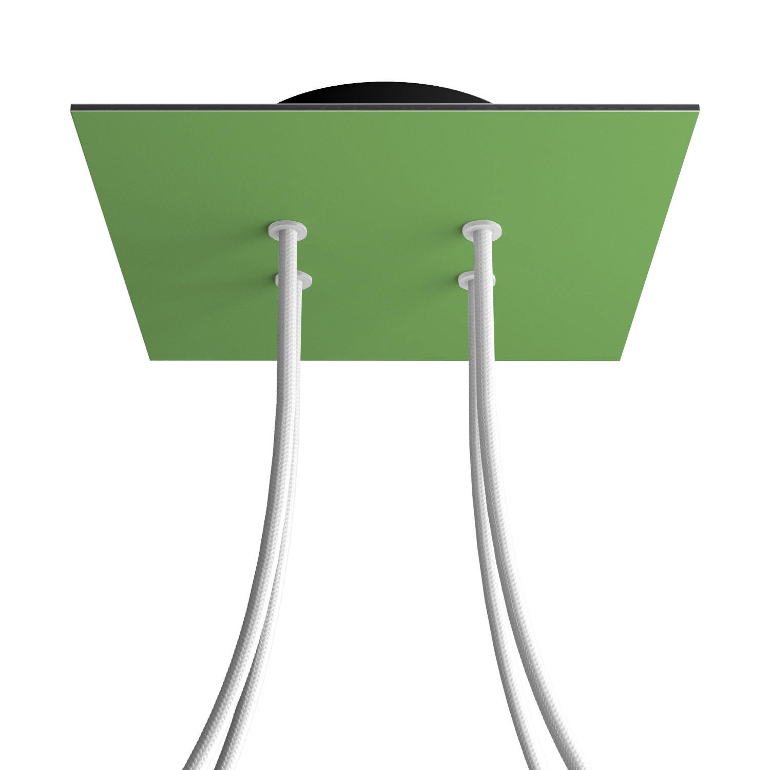 Rosone Rose-One quadrato, 200 mm con 4 fori e 4 fori laterali - Verde prato Nero