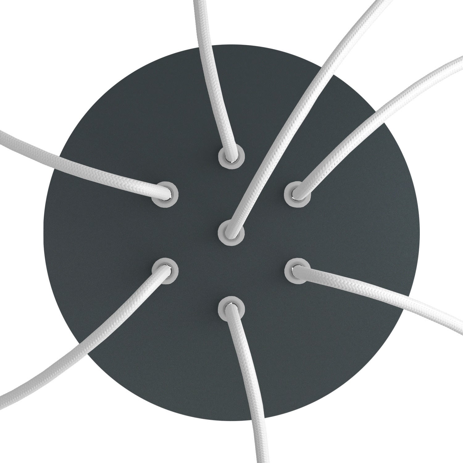 Rosone Rose-One rotondo, diametro 200 mm con 7 fori e 4 fori laterali - Antracite Bianco