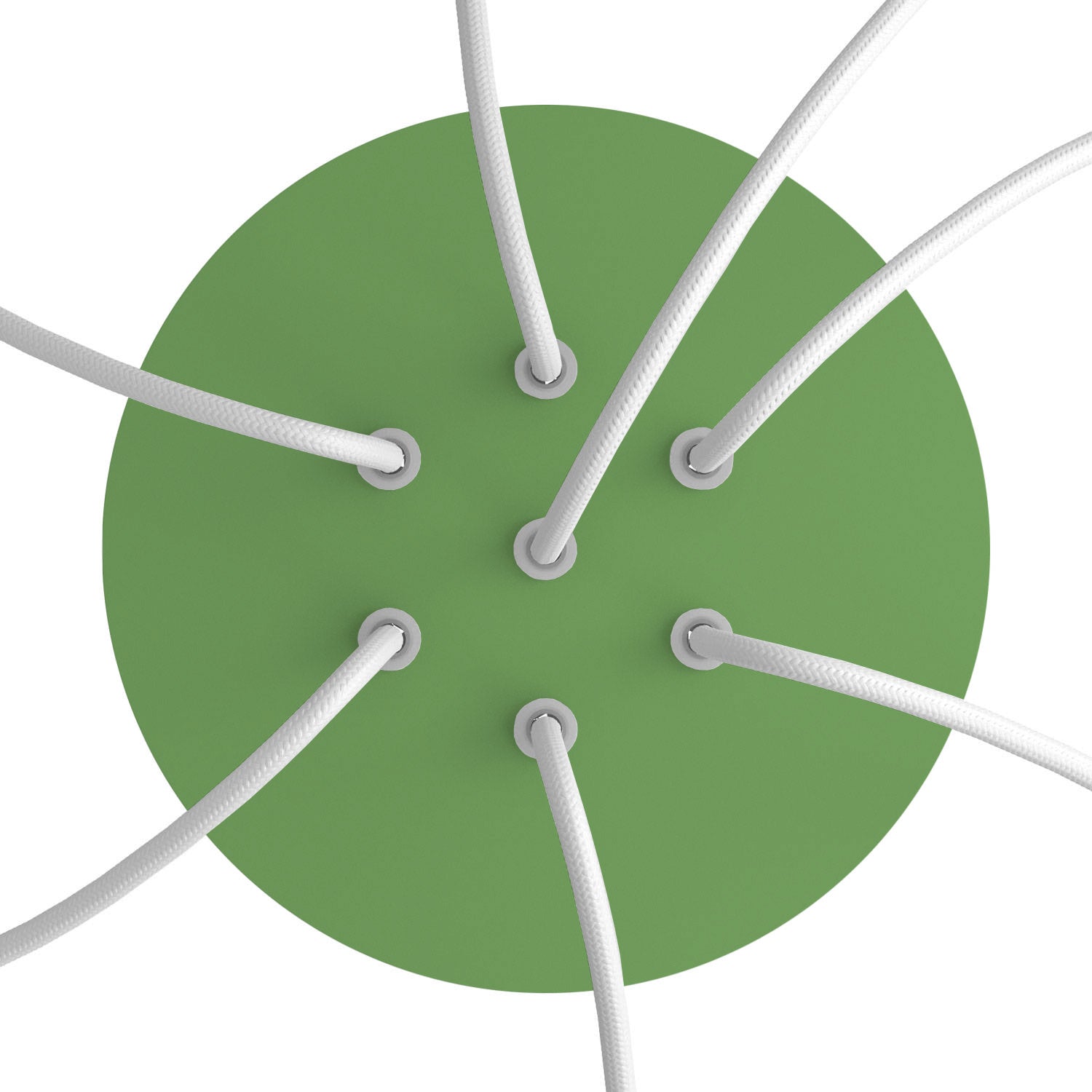 Rosone Rose-One rotondo, diametro 200 mm con 7 fori e 4 fori laterali - Verde prato Bianco