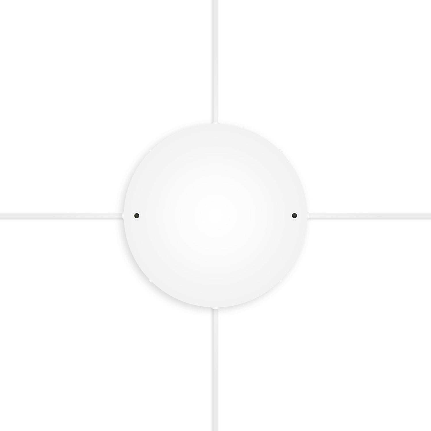 Rosone rotondo in alluminio Ø 30 cm con staffa e cavo di messa a terra, con 2 fori frontali - Bianco Opaco 4