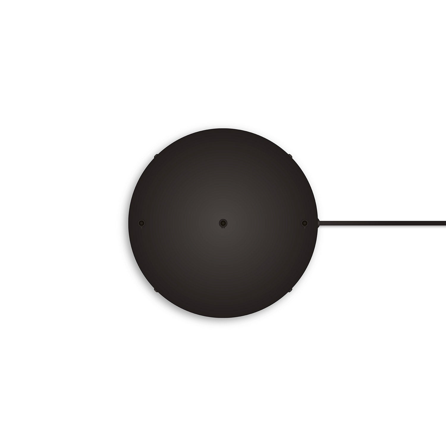Rosone rotondo in alluminio Ø 30 cm con staffa e cavo di messa a terra, con 3 fori frontali - Nero 1