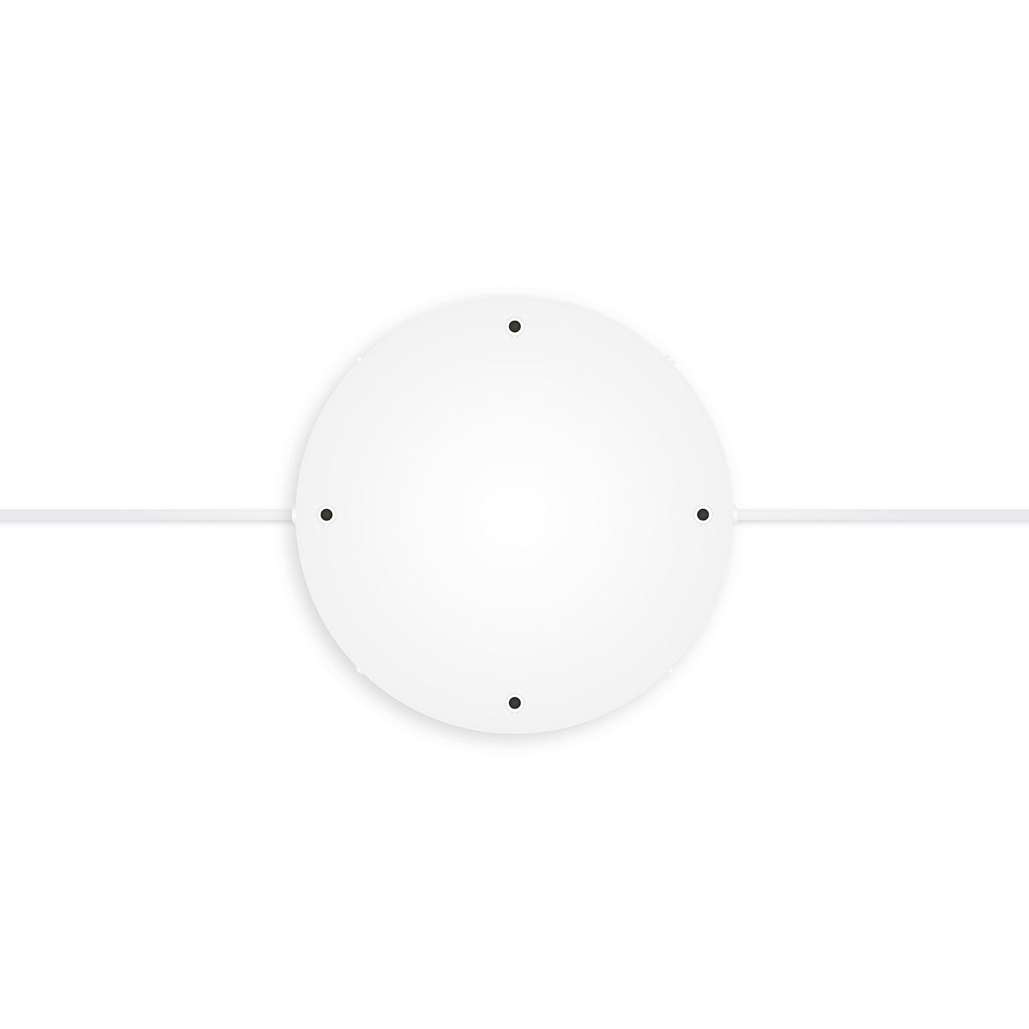 Rosone rotondo in alluminio Ø 30 cm con staffa e cavo di messa a terra, con 4 fori frontali - Bianco Opaco 2