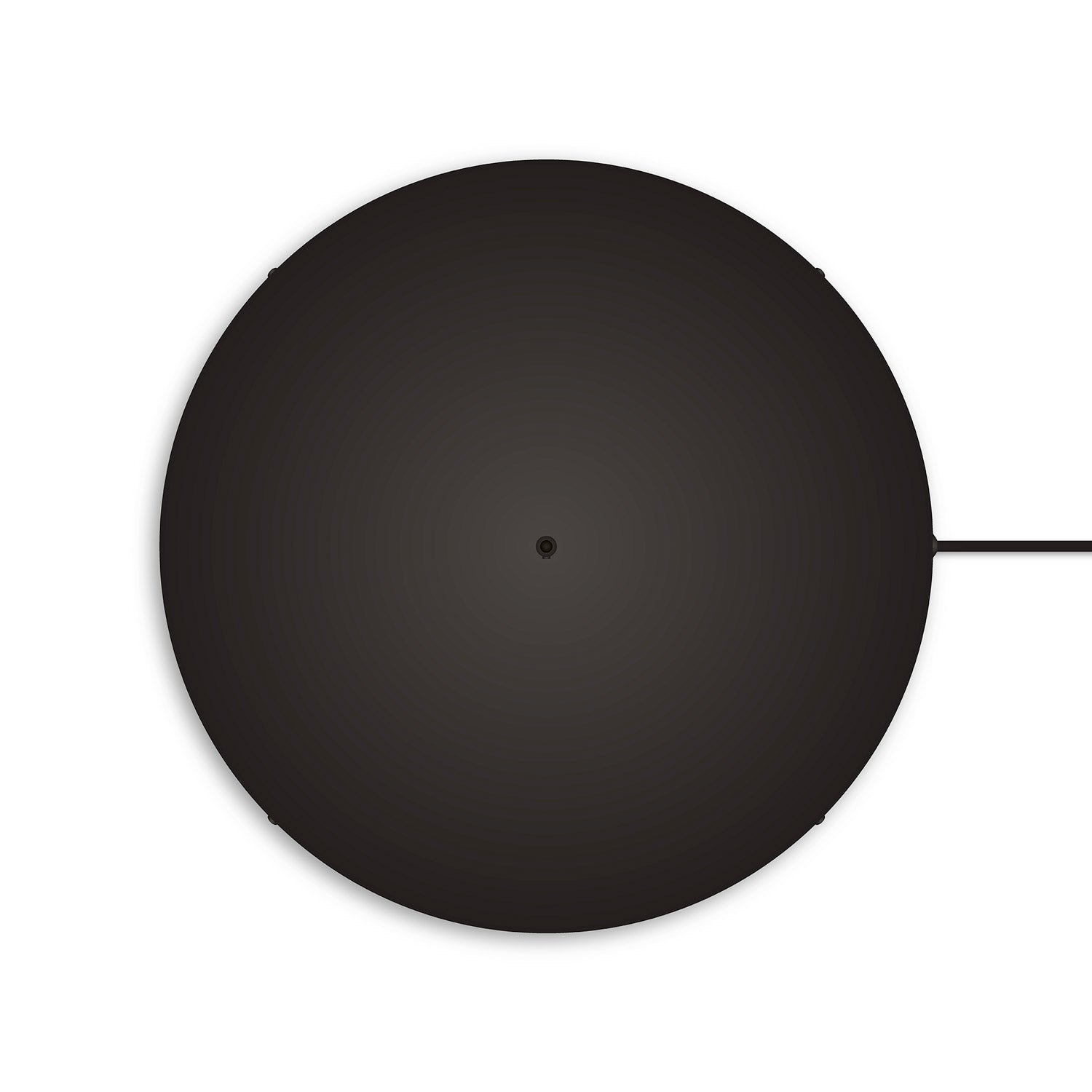 Rosone rotondo in alluminio Ø 50 cm con staffa e cavo di messa a terra, con 1 foro frontale - Nero 1
