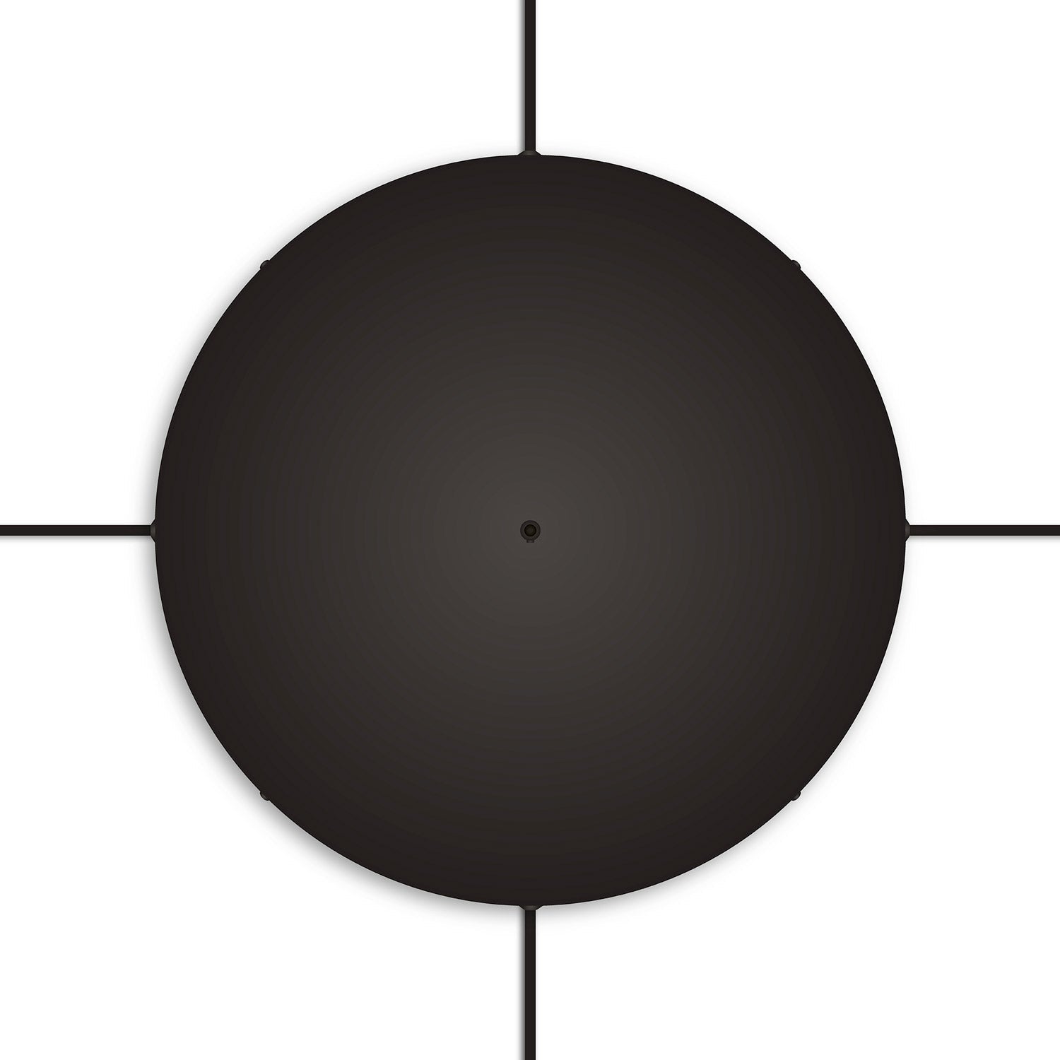 Rosone rotondo in alluminio Ø 50 cm con staffa e cavo di messa a terra, con 1 foro frontale - Nero 4
