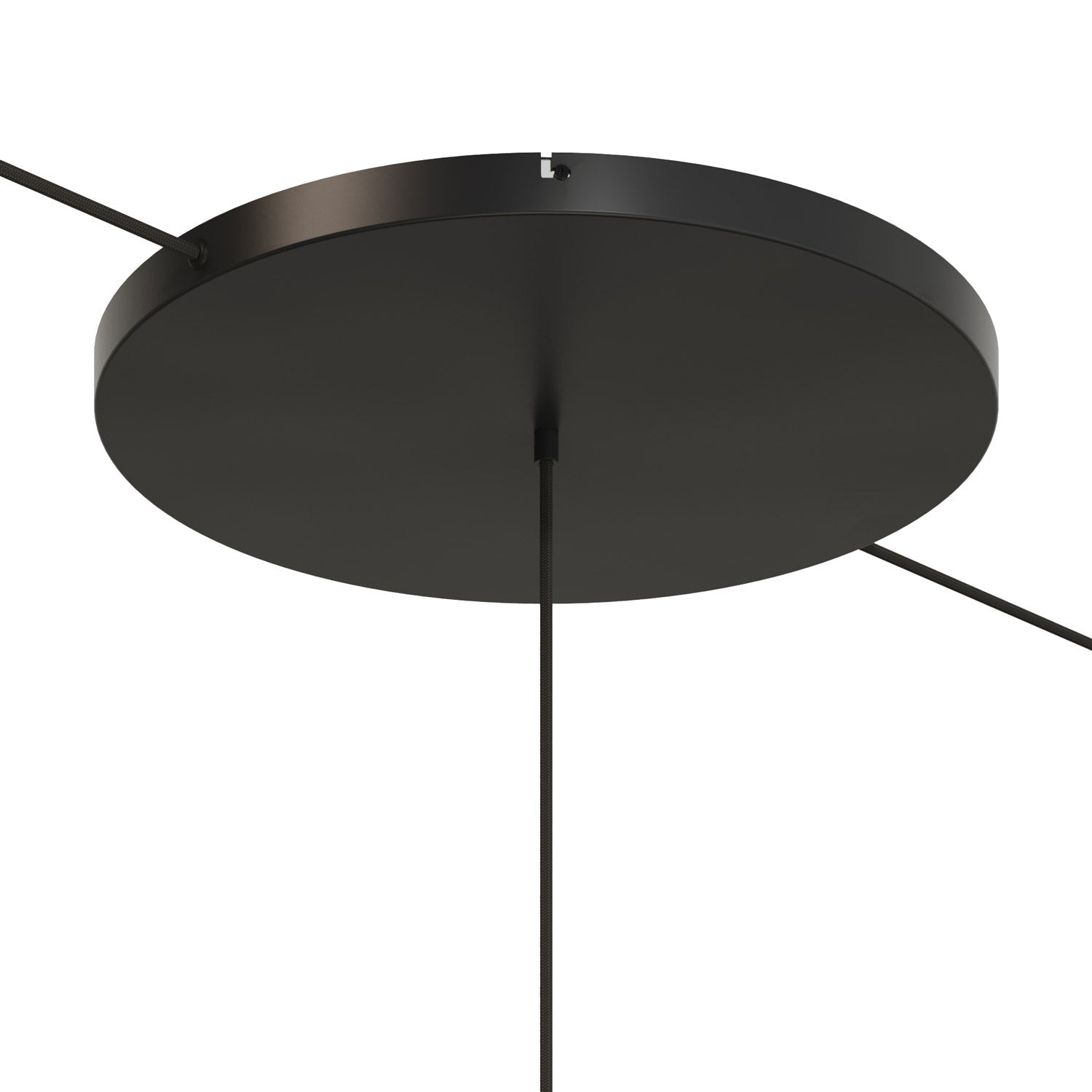 Rosone rotondo in alluminio Ø 50 cm con staffa e cavo di messa a terra, con 1 foro frontale - Nero 2