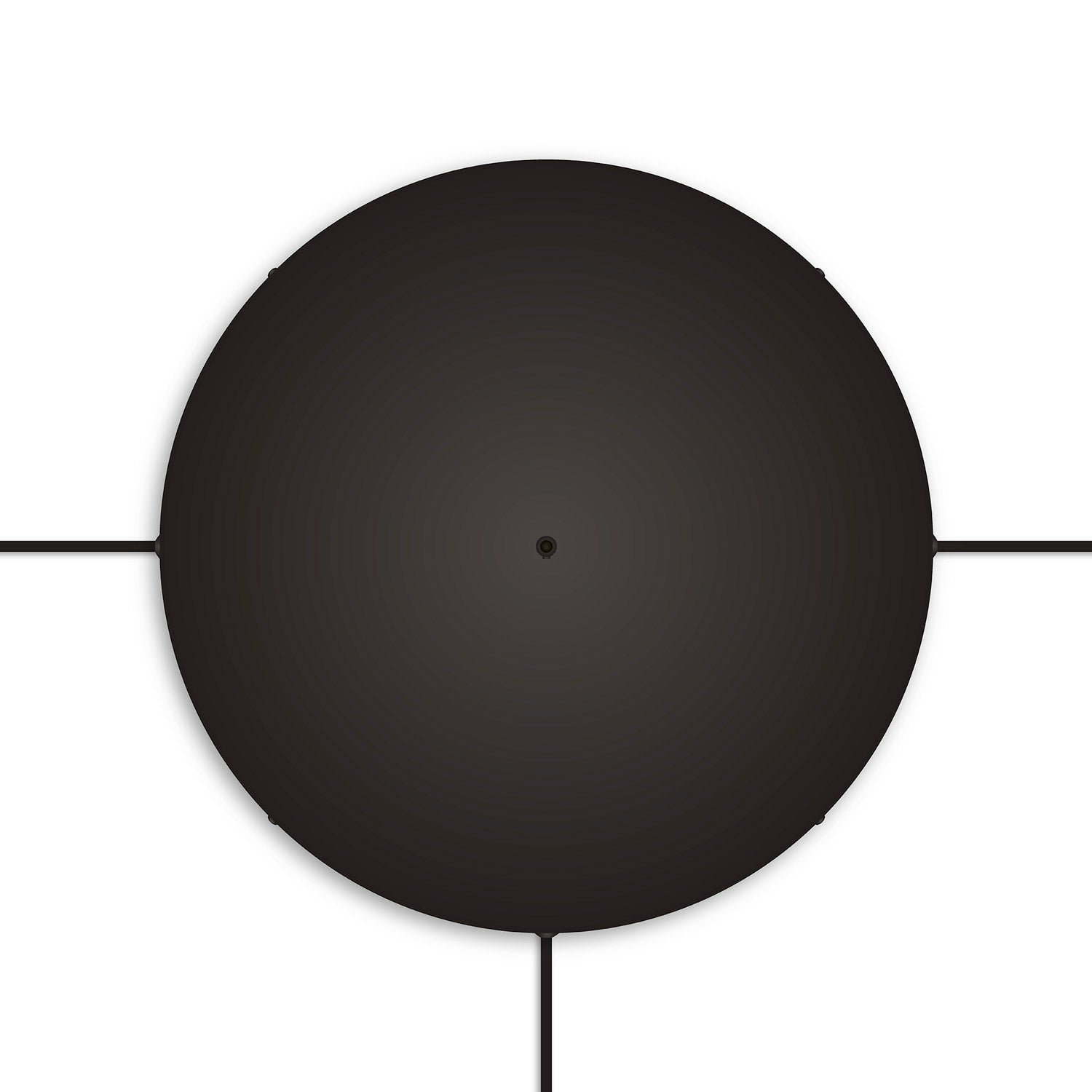 Rosone rotondo in alluminio Ø 50 cm con staffa e cavo di messa a terra, con 1 foro frontale - Nero 3