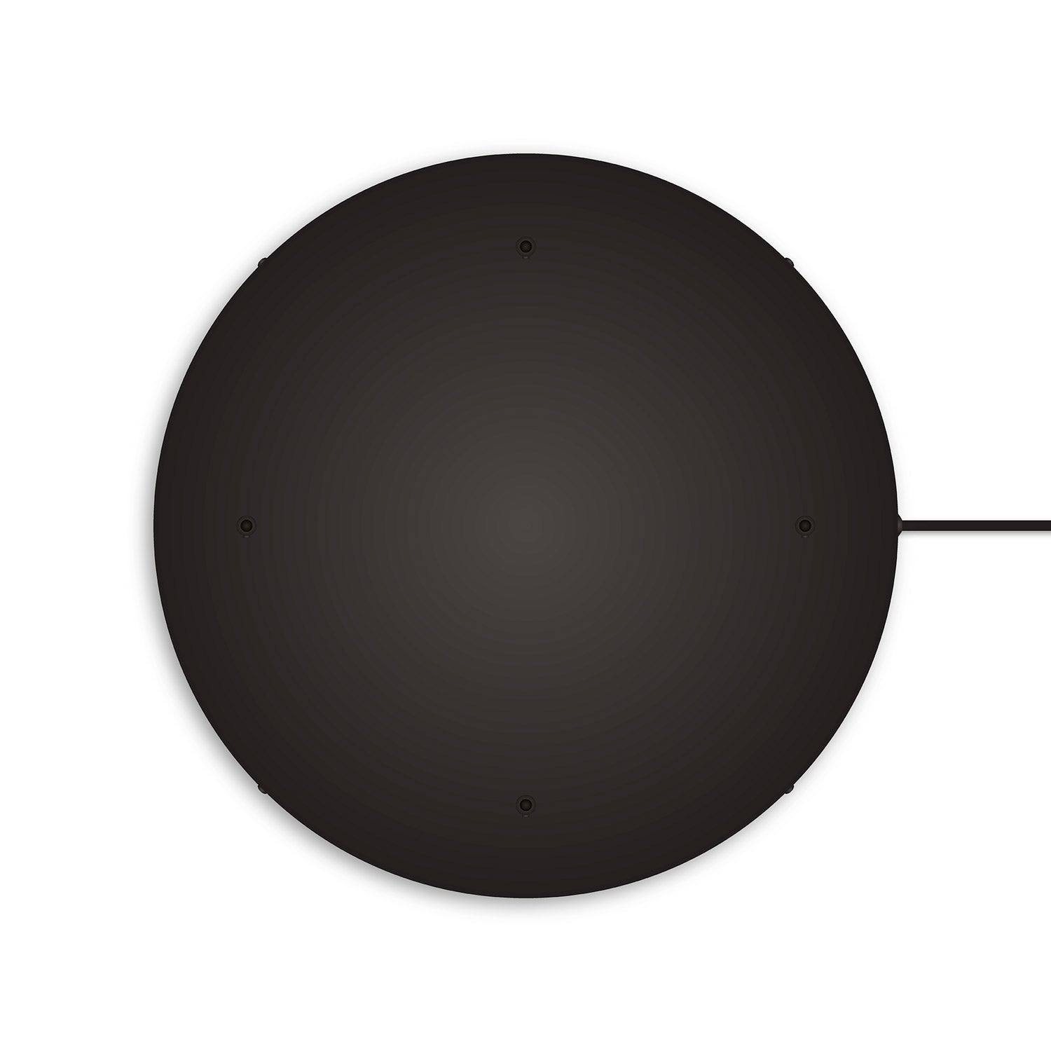 Rosone rotondo in alluminio Ø 50 cm con staffa e cavo di messa a terra, con 4 fori frontali - Nero 1