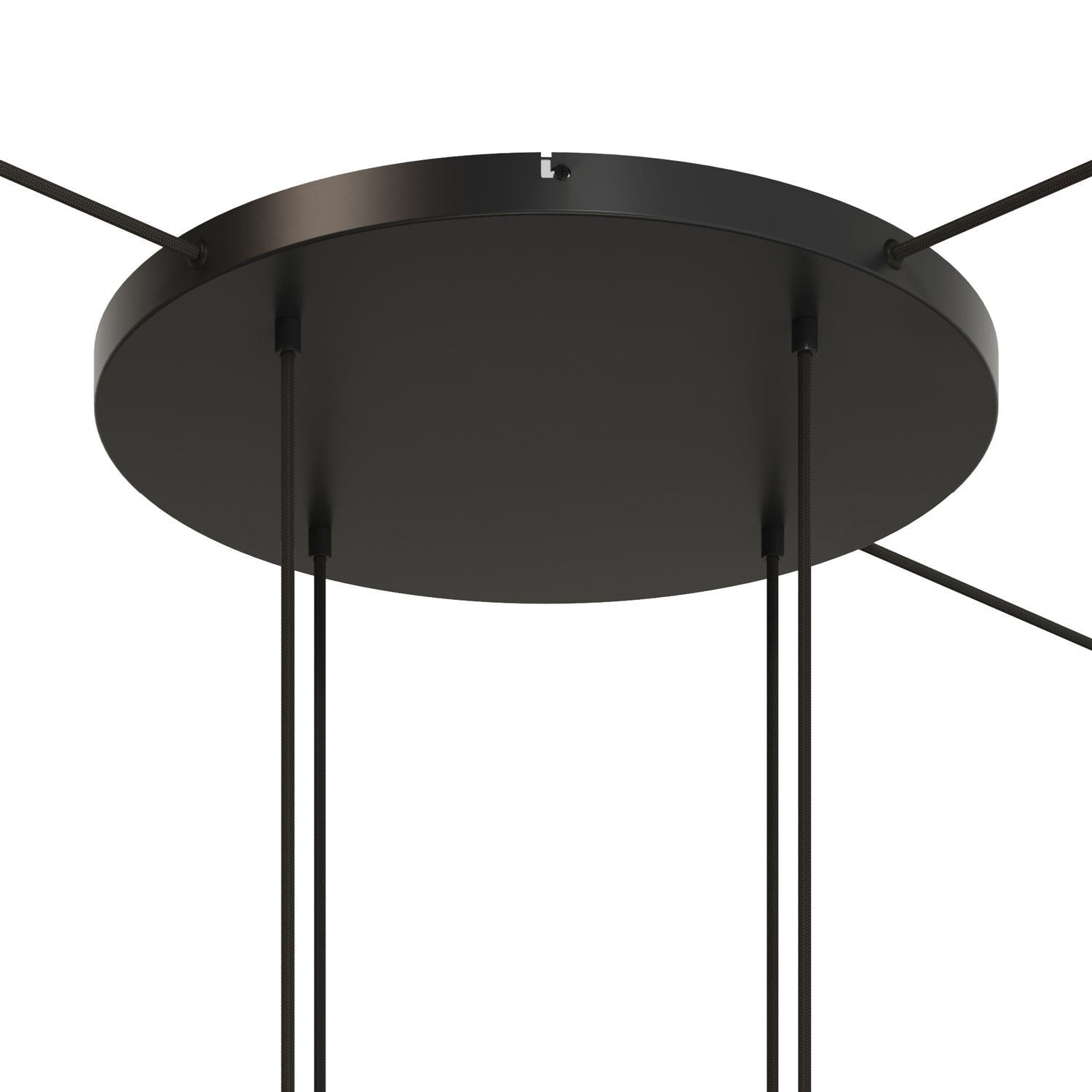 Rosone rotondo in alluminio Ø 50 cm con staffa e cavo di messa a terra, con 4 fori frontali - Nero 3