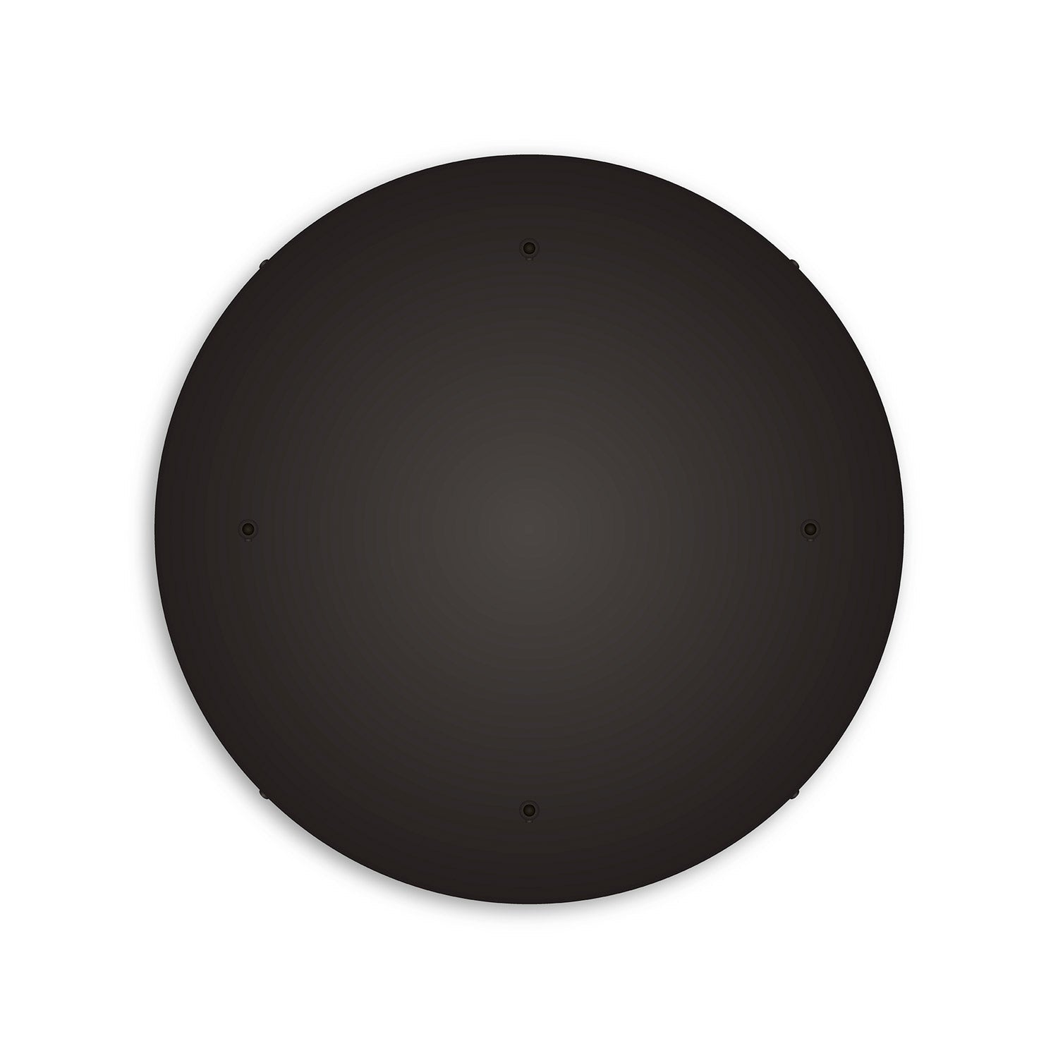 Rosone rotondo in alluminio Ø 50 cm con staffa e cavo di messa a terra, con 4 fori frontali - Nero 0