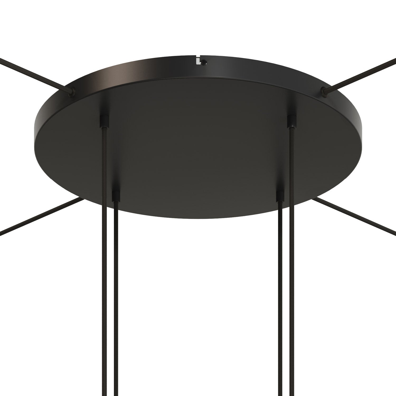 Rosone rotondo in alluminio Ø 50 cm con staffa e cavo di messa a terra, con 4 fori frontali - Nero 4