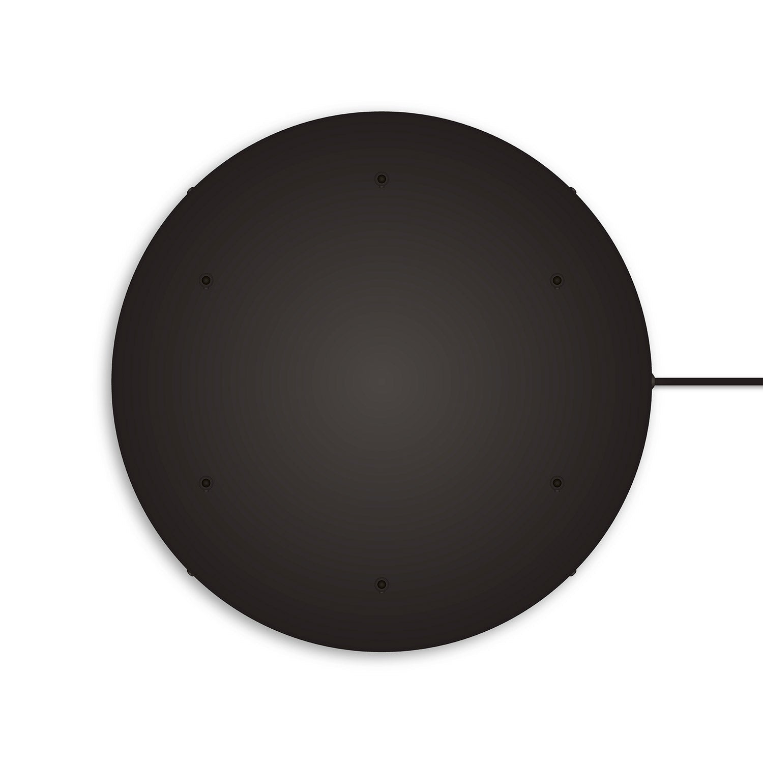 Rosone rotondo in alluminio Ø 50 cm con staffa e cavo di messa a terra, con 6 fori frontali - Nero 1