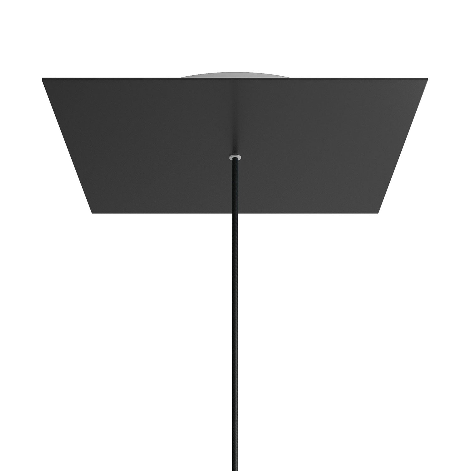 Rosone XXL Rose - One quadrato, 400 mm con 1 foro e 4 fori laterali - Nero opaco - Creative Cables