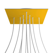 Rosone XXL Rose-One quadrato, 400 mm con 10 fori e 4 fori laterali - Mostarda Bianco
